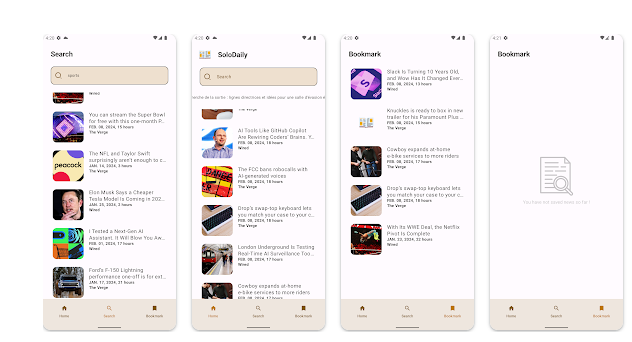 SoloDaily - Version 1.0 
Browse Latest News: Stay up-to-date with breaking news and trending stories from around the world. Search Functionality: Easily find articles on topics that interest you with our intuitive search feature. Bookmark Articles: Save articles for later reading with our convenient bookmarking feature.